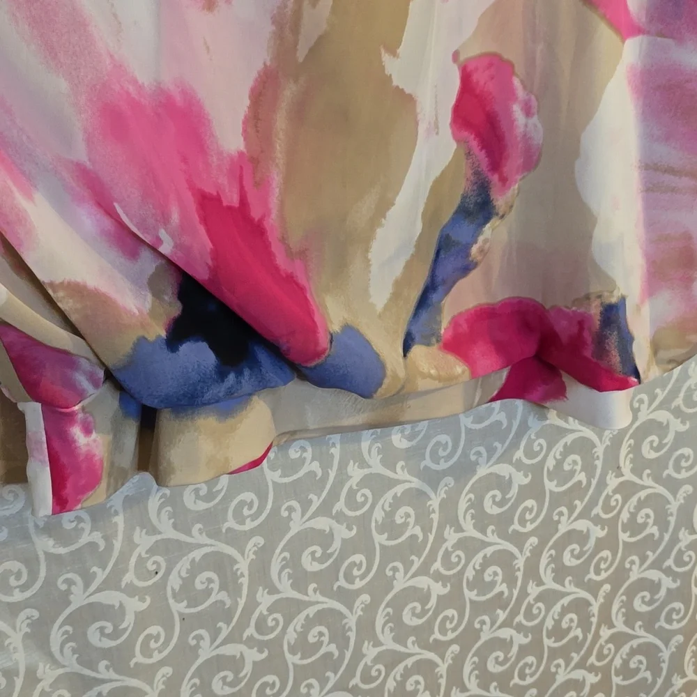 Alfani Pink and Blue Floral Blouse - Picture 4 of 6